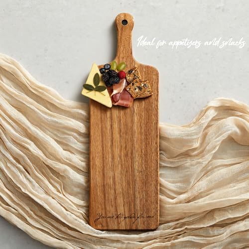 Set de tabla de cortar cuadrada de madera con cuchillo y tenedor miniatura 4