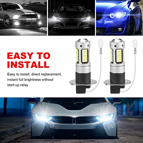 Kit luces H3 LED antiniebla 6000K de conducción diurna superbrillante 3