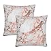 TOHDKRX Paquete de 2 fundas de cojín de 55 x 55 cm, fundas de almohada cuadradas de mármol dorado rosa para sala de estar, sofá y dormitorio