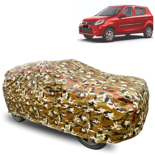 Image of GROOFOO Car Cover Compatible with Maruti Suzuki Alto | Camouflage, Waterproof, Dustproof, UV Protection | Military Jungle Design | Custom Fit, Triple Stitched | All Weather Body Cover