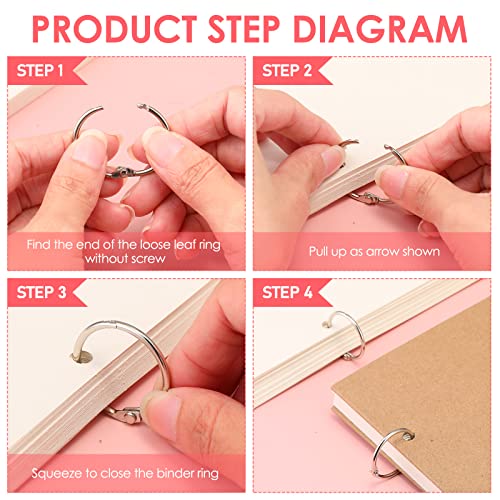 500 Pack Loose Leaf Binder Rings 1 Inch 25 mm Office Book Ring Flashcard Rings Metal Rings for Index Cards Ring Binder Clips for School Home Office Supplies, Silver