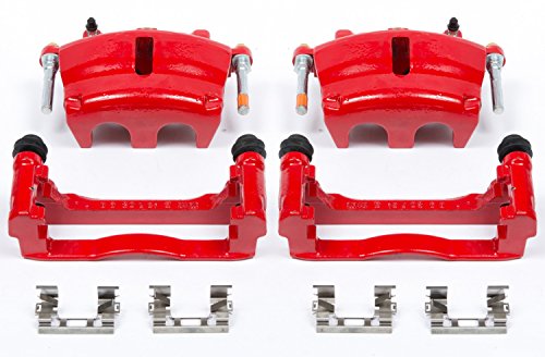 Image of PowerStop Front Red Powder Coated Brake Caliper Pair for Buick Rainier 2006-07 |Chevrolet Trailblazer 2006-09 |Trailblazer EXT 2006 |GMC Envoy 2006-09 - High-Temp Brake Caliper Upgrade, S5004A