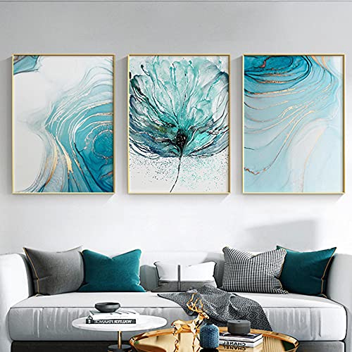Tableau moderne fleur rose vert pour salon contemporain - 2