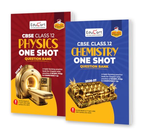 Image of Educart CBSE Class 12 One Shot Question Bank Physics and Chemistry 2026-27 (Set of 2 Books) | NCERT Questions, PYQs & Competency-Based Qs | CBSE Board 2027
