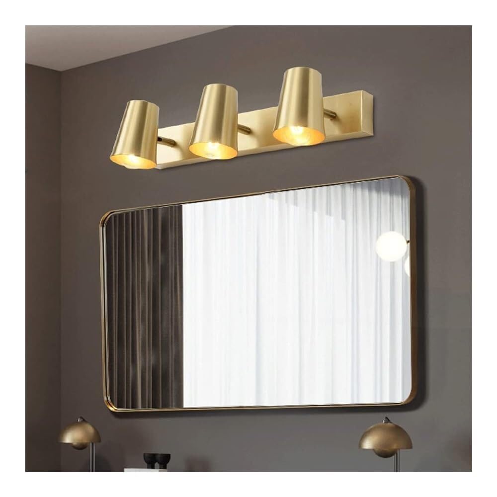 Applique Murale pour Miroir de Salle de Bain, Style Laiton Antique, avec Abat-Jour cylindrique. Convient pour la Cuisine, la Chambre ou la Commode.