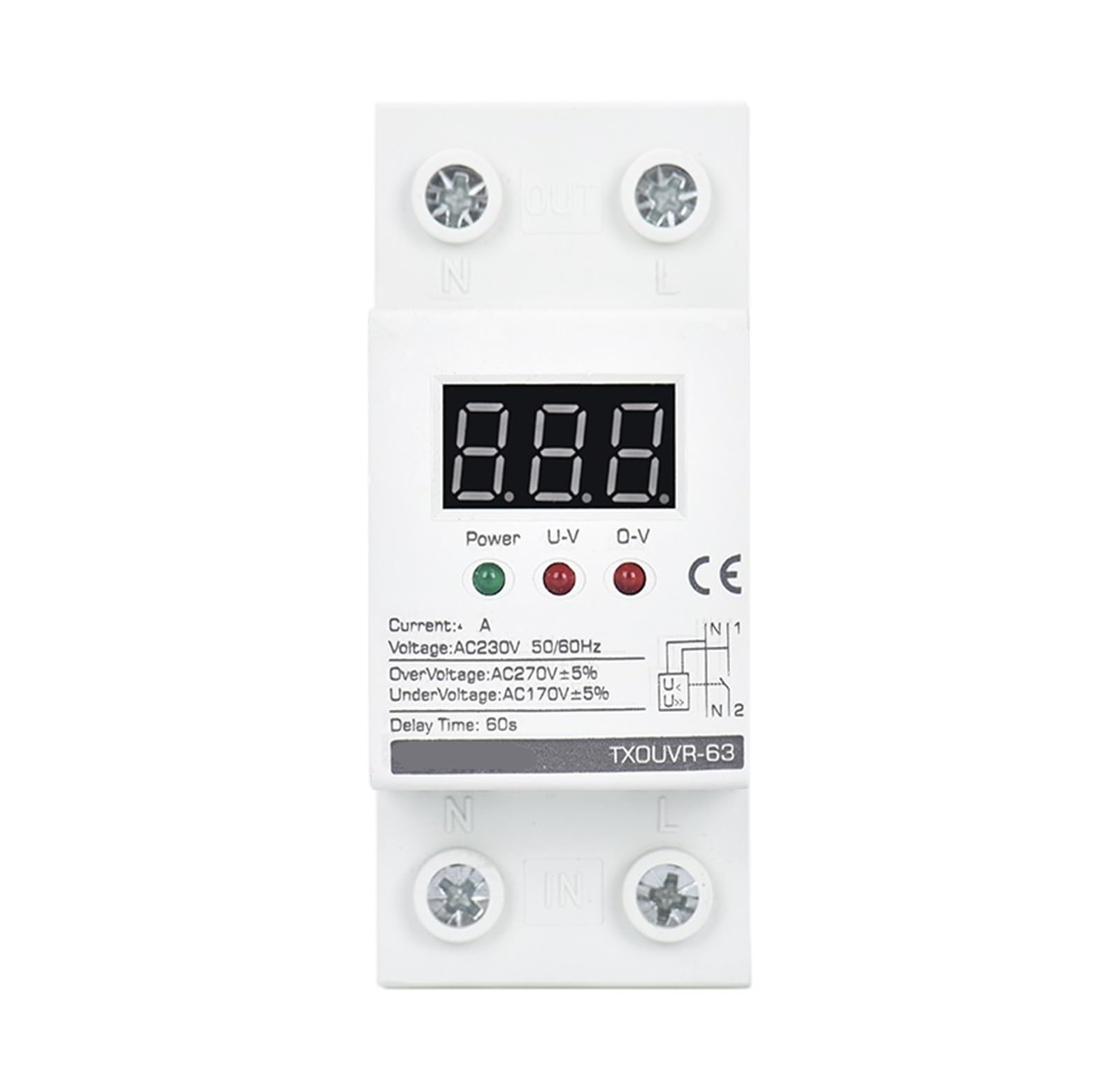 Protecteur de surtension AC220V 40A relais sous-tension numérique écran digital rail DIN