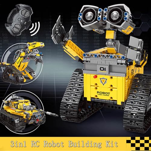 Robot Building Set with Remote Control, Tracked RC Robotics Building Toys Kit, 3 in 1 Models | Wall Robot/Mech Dinosaur/Military Tank Assembly Toy for Kids and Adults (632pcs) - Image 7