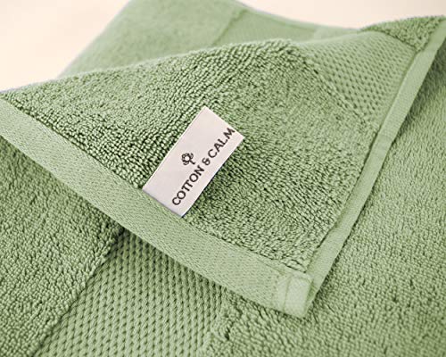 Cotton & Calm 2 Pack Bath Sheets Set - Premium Quality Bath Towels Extra Large - Luxurious Bath Sheet 35 X 70 Inches - Soft & Absorbent Large Bath Towels - Sage Green Oversized Bath Towels #TOP1