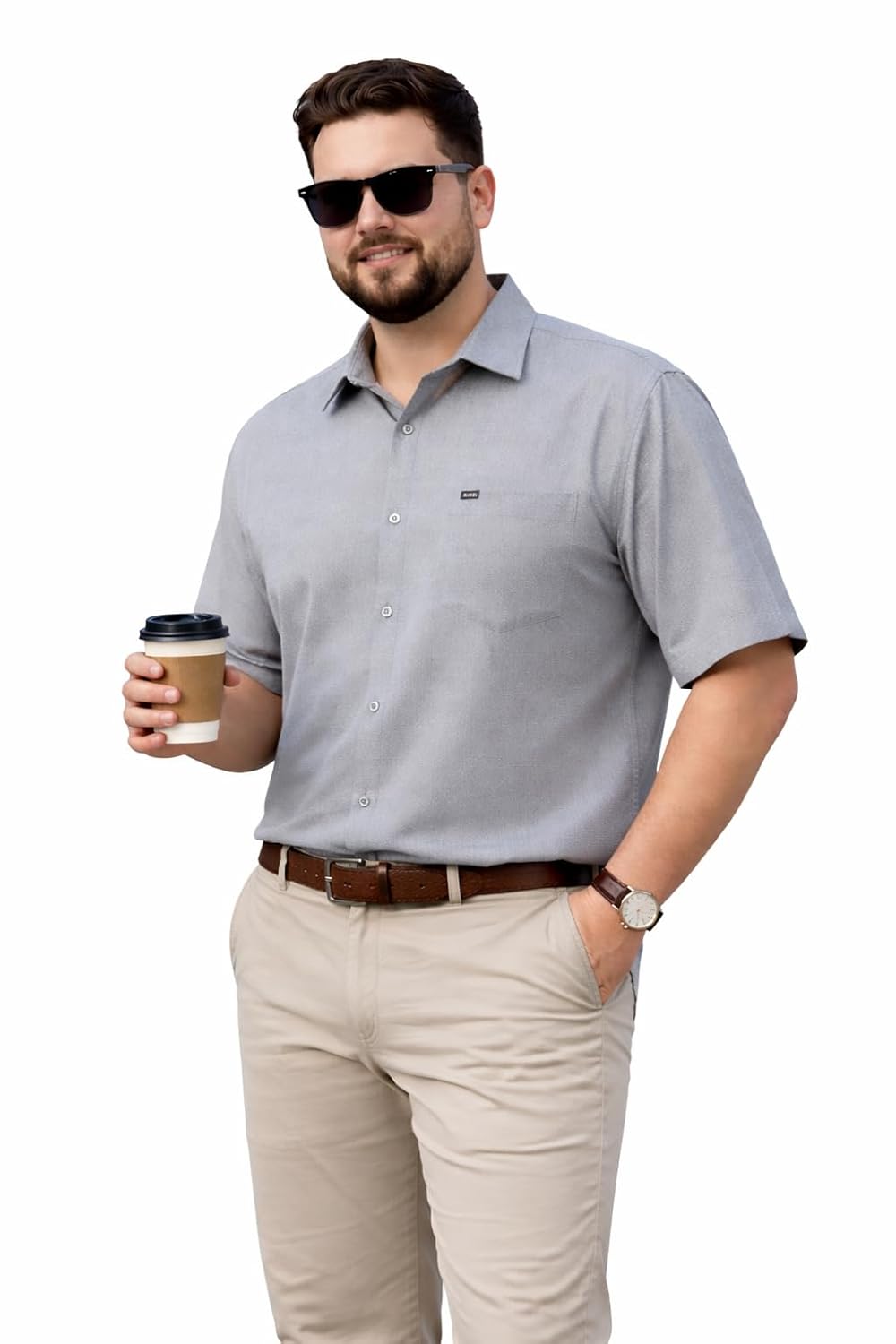 KUMAR ADAMAS Men’s Grey Solid Short Sleeve Shirt | Regular Fit Button-Down Casual & Semi Formal Shirt | Breathable Summer ... - Review, Price and Buying Guide