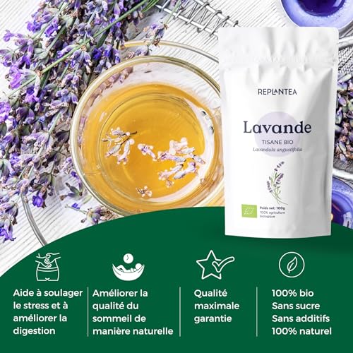 FLEURS DE LAVANDE BIO 100g | Lavande pour Tisane et Thé | Lavandula angustifolia REPLANTEA – vue 2