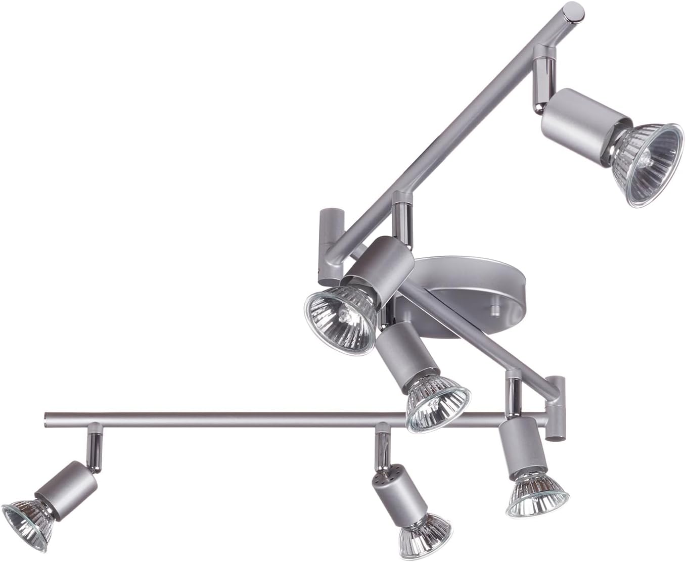 Globe Electric 59351 Payton 6-Light Foldable Track Lighting, Matte Silver