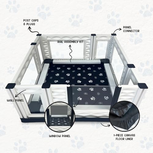 Image of EZwhelp EZclassic Windowed Dog Whelping Box with Rails, Medium 38 inchx38 inchx18 inch