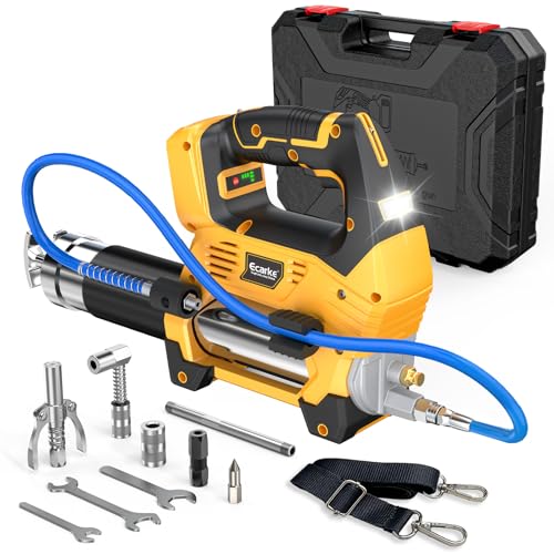 Image of Ecarke Cordless Grease Gun, Compatible with DeWalt 20V Battery (Tool Only), 3‑Speed Adjustable Flow, 12,000 PSI Max, 39 inch Hose, Works with Bulk & Cartridge Grease, for Farm /Truck /Construction