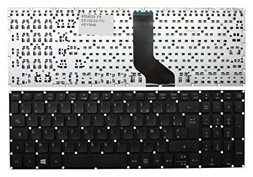 Clavier pour Ordinateur Portable Acer Aspire E5-532G Clavier Remplacement PC Portable AZERTY Noir