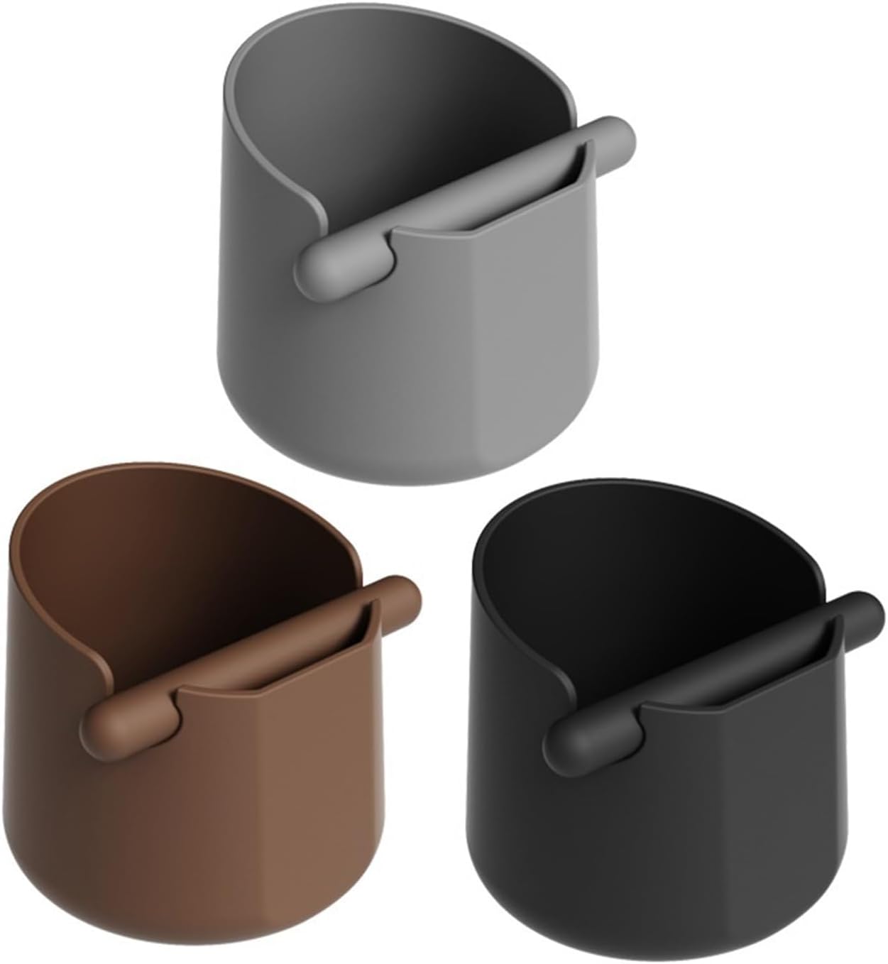 Mini Silicone Coffee Knock Box Espresso Grounds Collection Tool Barista Essential(Gray)