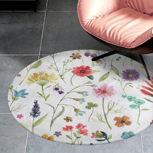 Tapis rond antidérapant et lavable pour sécuriser le salon - 3