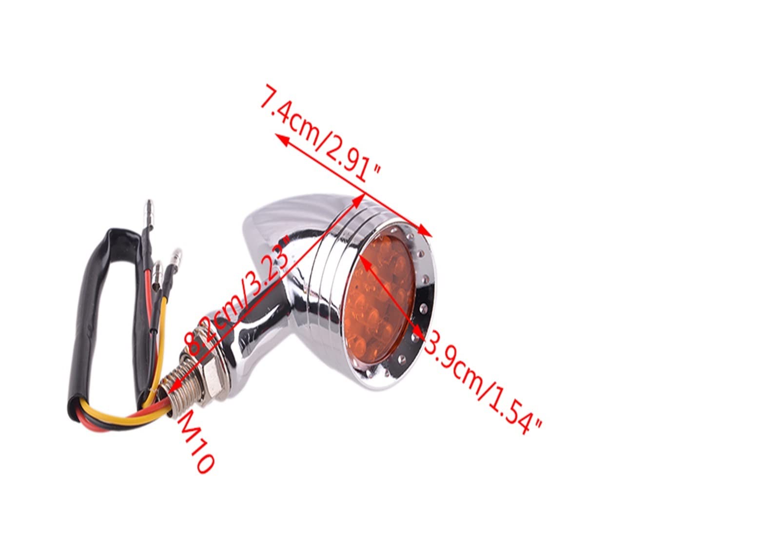 Oświetlenie tablicy rejestracyjnej 4 Szt. 12V Uniwersalny Bursztynowy LED Motocykl Bullet Włączony Kierunkowskaz Lampa Tylna Kierunkowskaz