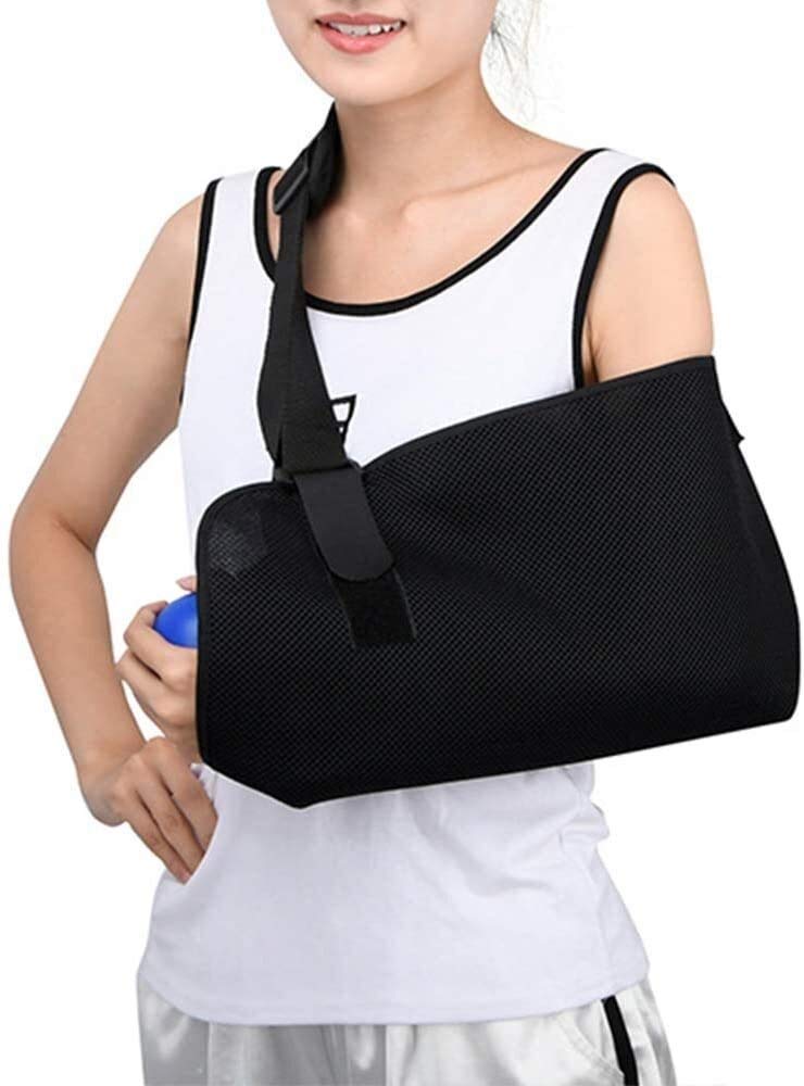 Inmovilizador de hombro con cabestrillo para brazo, correa de soporte médico para muñeca de codo de brazo fracturado roto, abrazadera de soporte de manguito rotador de hombro ajustable, braz