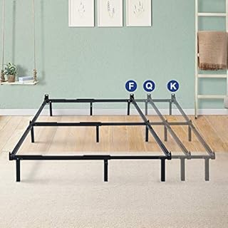 Olee Sleep 7 Inch Dura Metal Compact Steel Bed Frame, Adjustable for Full Queen King, Tool Free, Easy Assembly, Non Slip for Mattress & Box Spring