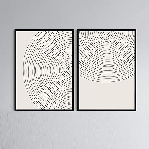 Mur photos minimaliste boho pour salon moderne affiche beige abstrait lot de 2 toiles zen
