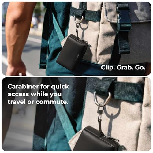 Image of eo Tech Organizer Pouch for Travel | Cable Organiser Bag for Charger, Laptop Accessories, Gadget, Electronics, Power Bank, Toiletry & Personal Care Storage Case (Black, Mini Tech Pouch)