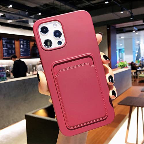 Coque silicone avec porte-carte T1 pour iPhone 14 13 12 11 Pro Max