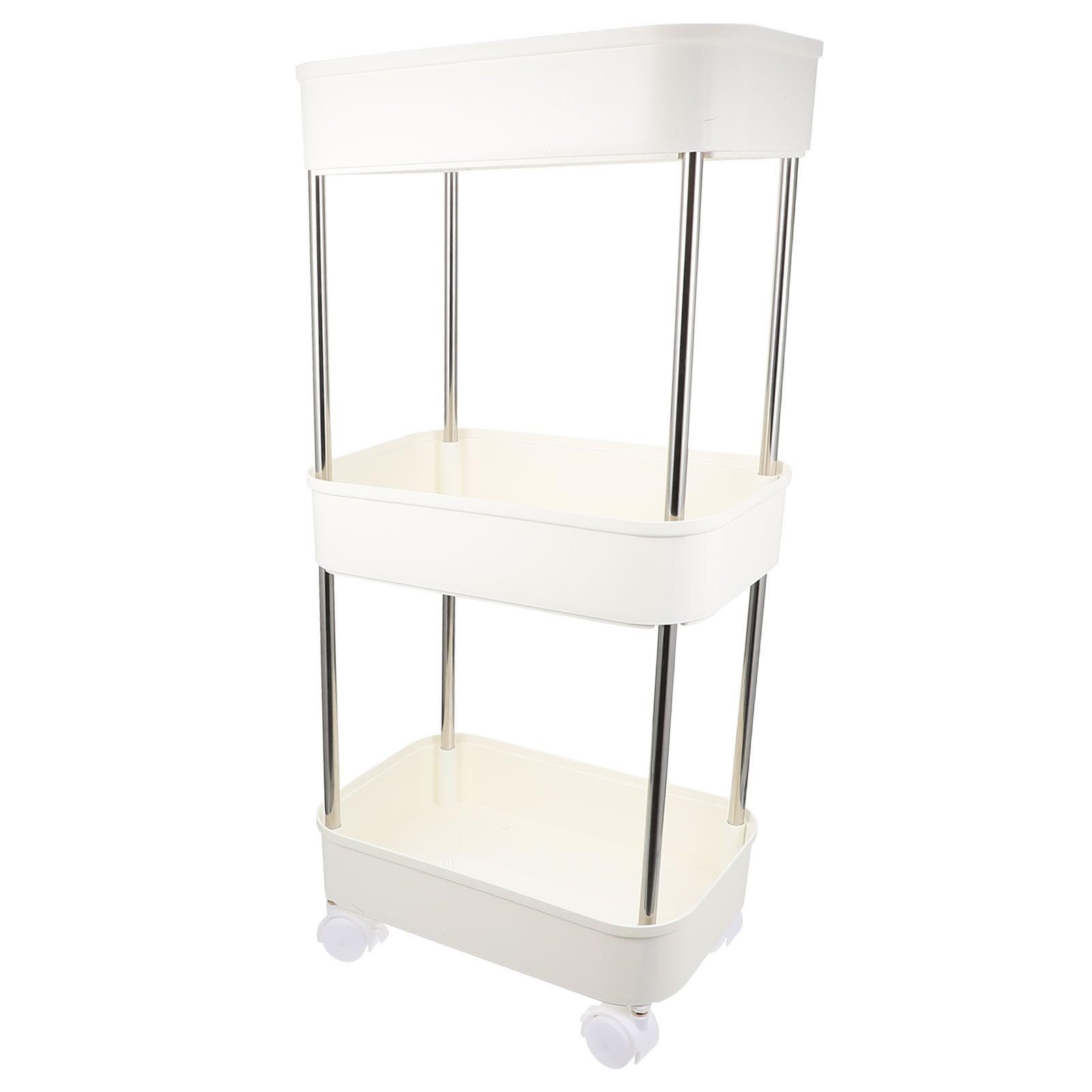 Carrello Portatutto Multiuso a Livelli in Plastica Bianco