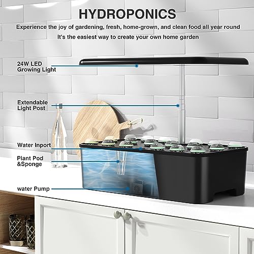 image for Hydroponics Growing System Herb Garden - MUFGA 18 Pods Indoor Gardenin