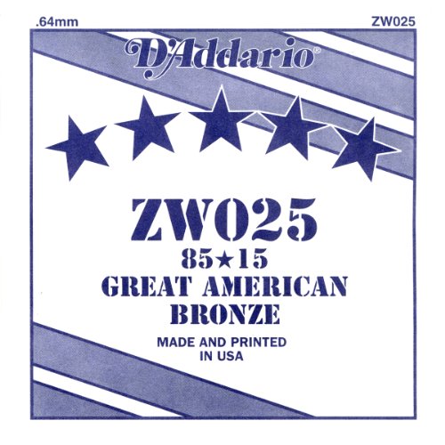 D’Addario ZW025 American Bronze 85/15 corde guitare acoustique 0.64mm - Les Beatles, Paul McCartney, John Lennon, RIngo Starr, George Harrison D'Addario ZW025 American Bronze 85/15 corde guitare acoustique 0.64mm