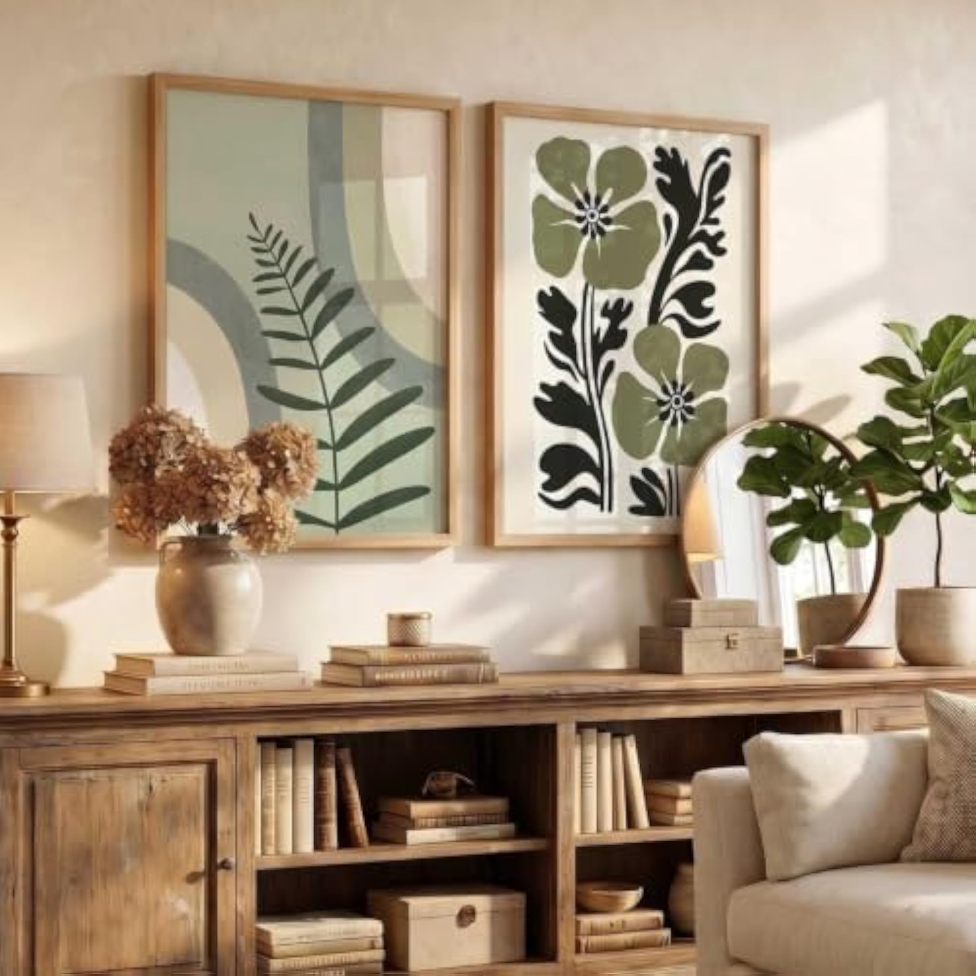 Aesthetic Boho Art Home Decoration, Boho Paintings with Frame