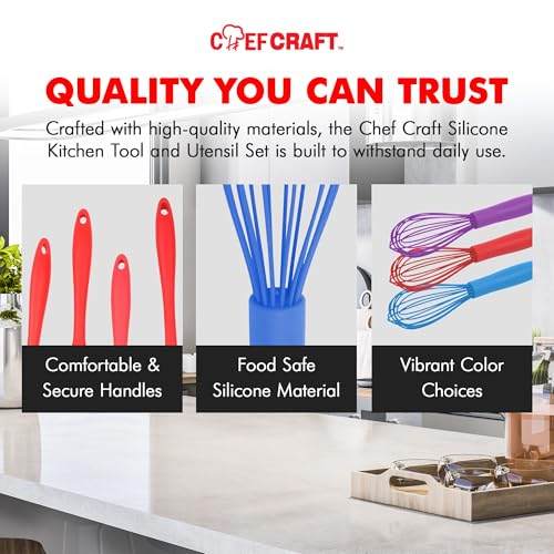 Image of Chef Craft Premium Silicone Wire Cooking Whisk, 10.5 inch, Blue