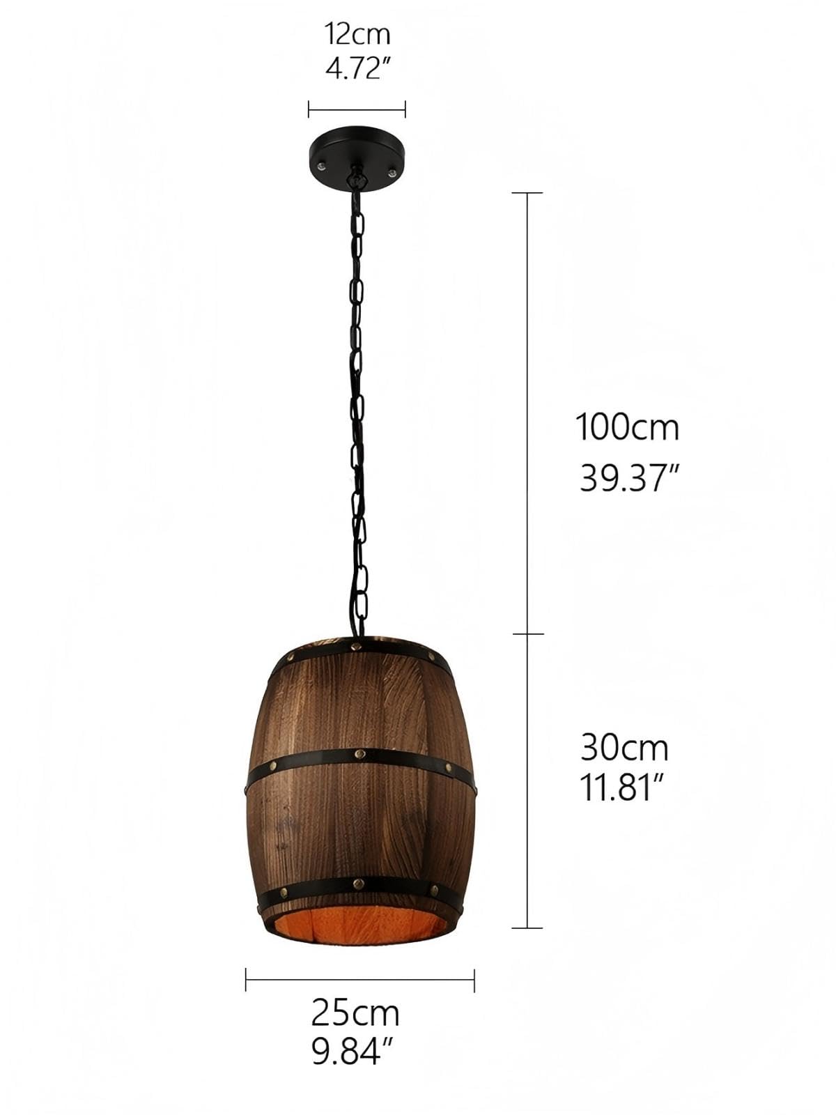 Wine Barrel Pendant Lights Brown 9 Lights Chandelier Lighting Rustic