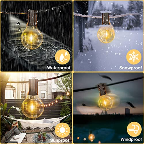Gpatio 60Ft Outdoor String Lights, Waterproof Patio Lights With 32 Dimmable Hanging Lights Globe G40 Bulbs, 2700K Shatterproof Connectable For Backyard Gazebo Porch Garden Commerical Outside Decor #TOP3