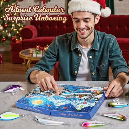 PLUSINNO Fishing Advent Calendar 2026 Fishing Lure Gift with Tackle Box - image 6