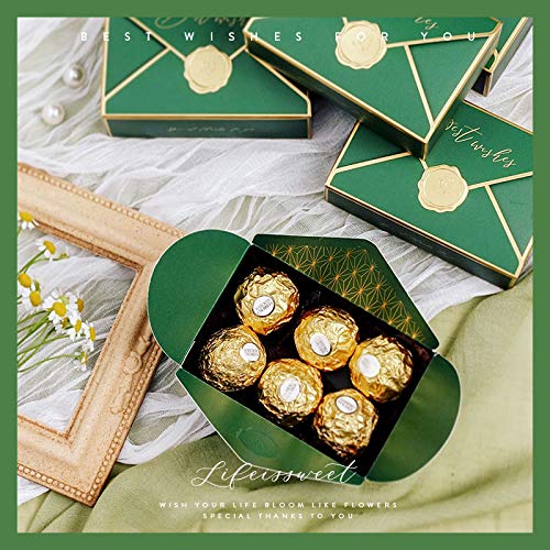 Miniatura 2 de POTTIIS 20 cajas de dulces para galletas, regalos románticos de boda, bonita caja de chocolate para bodas, suministros de fiesta de cumpleaños,
