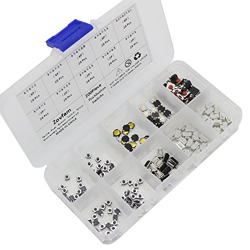 200 Pcs 10 Value Tactile Push Button Switch Micro Momentary Tact Assortment Kit #TOP3