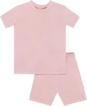GUISBY Rayon Made from Bamboo Baby Toddler Kids Short Sleeve Top and Shorts Sets Pajamas for Boy Girl