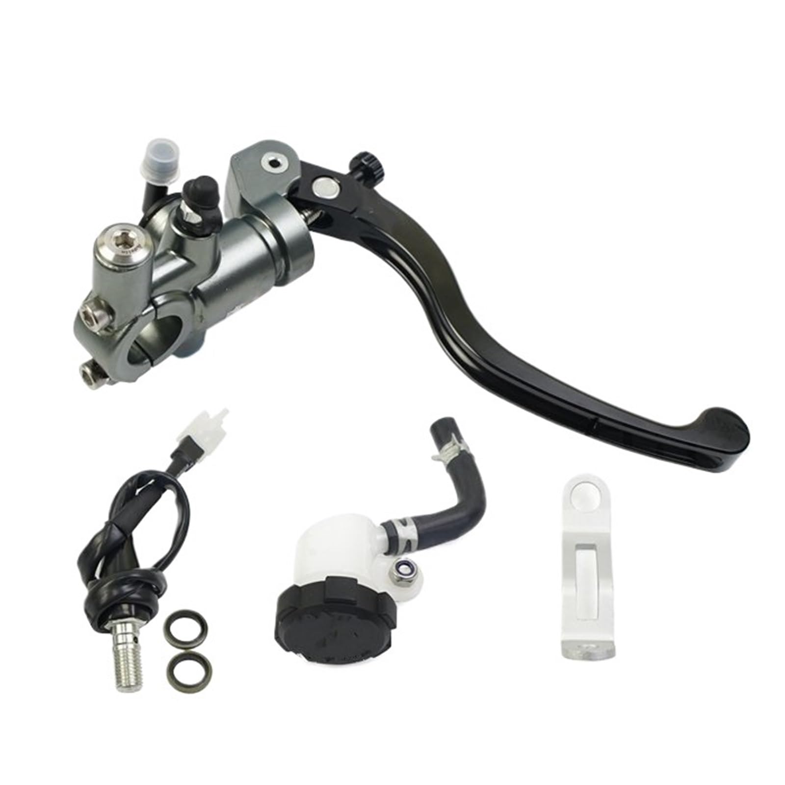 Ouvecr Grey Right 19Mm Motorbike Brake Levers Radial Mounting 14Mm 16Mm 17.5Mm 19Mm Motorcycle Brake Clutch Master Cylinder Lever(Grey Right 19Mm)