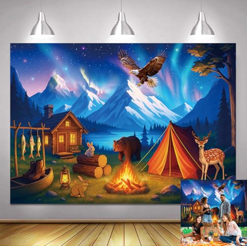 7x5ft True North Trust Jesus in a Wild World Photography Backdrop 2026 Bible School Camping Background North Pole Colorful Forest Animal Banner for True North Vbs Theme Decorations Supplies