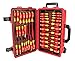 Wiha 32800 Insulated Tool Set with Screwdrivers, Nut Drivers, Pliers, Cutters, Ruler, Knife and Sockets in Rolling Tool Case, 10,000 Volt Tested and 1000 Volt Rated, 80-Piece Set