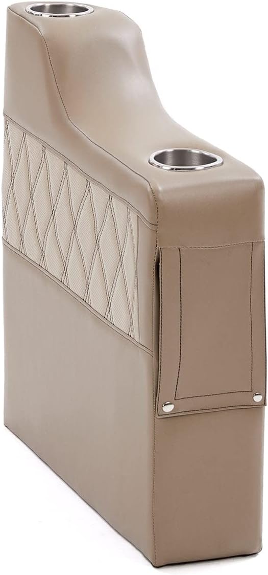 DeckMate Left Luxury Pontoon Seat Arm - Tan and Beige