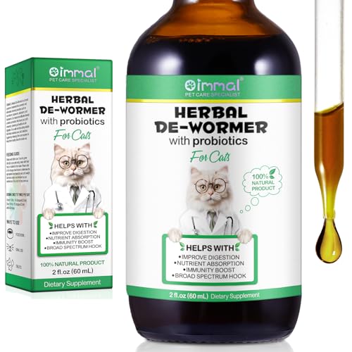 Wurmkur für Katzen - Katzenwurmer-Tropfen - Kräuterentwurmer mit Probitika - Verbesserung der Verdauung, Immunitätsschub - Anti-Parasiten,...
