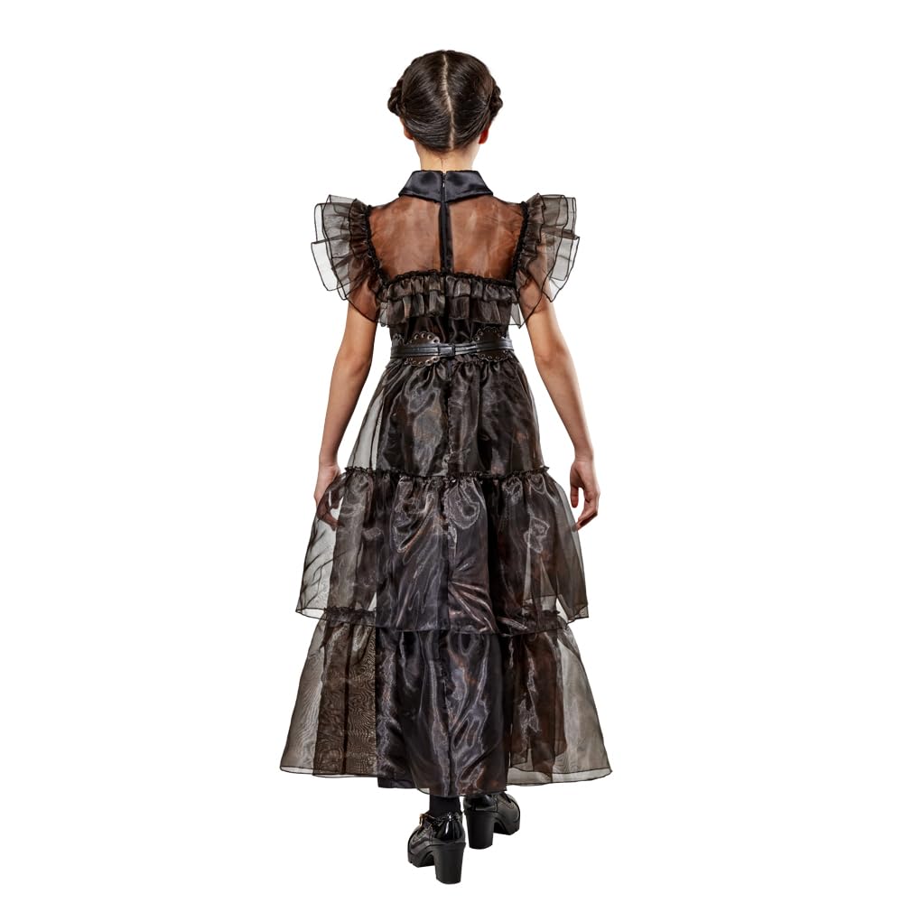 Rubie's Costume per bambina Mercoledi Wednesday Addams Raven Dance - Vestito e cintura, Halloween, Carnevale, Feste e cosplay
