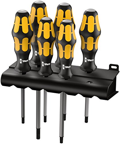 Wera 05024410001 Kraftform Plus 977/6 Torx Screwdriver Set and Rack, 6-Piece,Black
