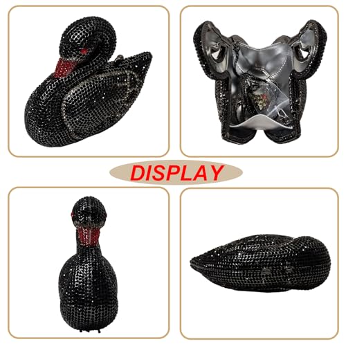 Image of Elegant Swan Evening Purse Animal Crystal Clutch Women Minaudiere Handbag Party Luxury Rhinestone Bag | Animal Crystal