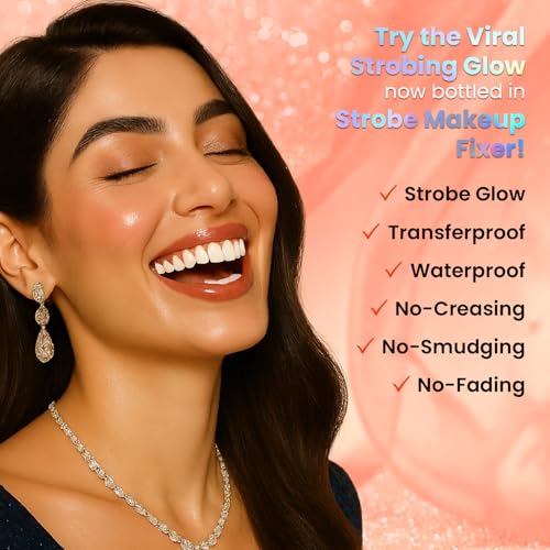 Image of FACES CANADA Ultime Pro Strobe Makeup Fixer Mini - Rose Gold, 50 ml | 12HR Long Lasting Makeup Setting Spray | Dewy Shimmery Glow Finish | Hydrating, Non-Sticky | Waterproof, Transferproof & Alcohol-Free