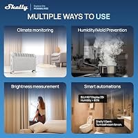 Shelly BLU H&T Display ZB Schwarz - Bluetooth & Zigbee Temperatur- und Luftfeuchtigkeitssensor, IP54, E-Paper-Display, Digitaluhr, Smart Home, Verschlüsselung, Fernüberwachung, Gateway Erforderlich – Ansicht 6