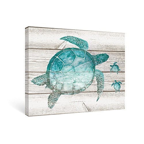 SUMGAR Bathroom Wall Art Bedroom Teal Decor Beach Pictures Coastal Ocean Canvas Paintings
