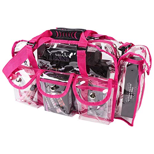SHANY Clear PVC Makeup Bag - Large Professional Makeup Artist Rectangular Tote with Shoulder Strap and 5 External Pockets - PINK by SHANY - Image 7