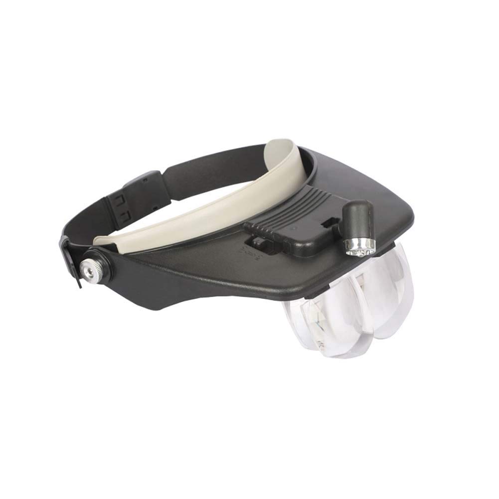 asdchZen Head Mounted Magnifying Glasses,Hands Headband Magnifier With Light 4 Detachable Lenses For Reading,Jewellery,Watch And Electronic Repair